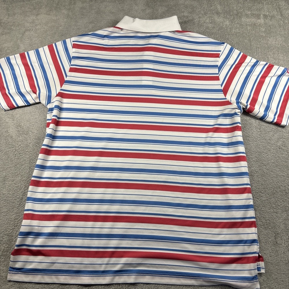 Adidas Golf Polo Climalite Red/Blue Striped Short Sleeve Shirt Size XL - Picture 11 of 12